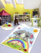 Chilai Home Covor antiderapant pentru copii Rainbow Elephants 100x150 cm