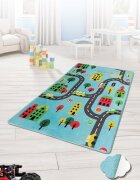 Chilai Home Covor antiderapant pentru copii Road Blue 150x200 cm