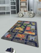 Chilai Home Covor antiderapant pentru copii Small Town gri 150x200 cm
