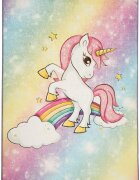 Chilai Home Covor pentru copii cu tesatura moale si baza antiderapanta dimensiune 150 x 200 cm model Unicorn