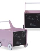 Childhome Carucior cu spatiu depozitare si tabla de scris Childhom lemn roz