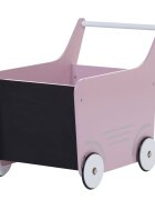 Childhome Carucior cu spatiu depozitare si tabla de scris Childhom lemn roz