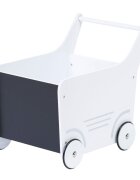 Childhome Carucior cu spatiu depozitare si tabla de scris lemn alb