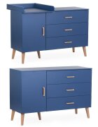 Childhome Comoda Bold Blue 137x77x98 cm cu masa de infasat