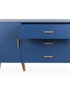Childhome Comoda Bold Blue 137x77x98 cm cu masa de infasat