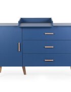 Childhome Comoda Bold Blue 137x77x98 cm cu masa de infasat