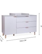 Childhome Comoda Clay 137x77x98 cm cu masa de infasat