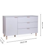 Childhome Comoda Clay 137x77x98 cm cu masa de infasat