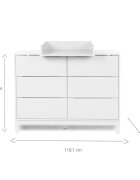 Childhome Comoda Jota 118.1x73.3x100.2 cm cu masa de infasat Mdf Alb
