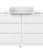 Childhome Comoda Jota 118.1x73.3x100.2 cm cu masa de infasat Mdf Alb