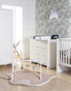 Childhome Comoda Quadro White 100x55x89 cm cu masa de infasat mdf alb
