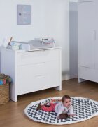 Childhome Comoda Quadro White 100x55x89 cm cu masa de infasat mdf alb