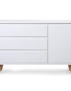 Childhome Comoda Retro Rio 133x50x90 cm cu masa de infasat Mdf Alb