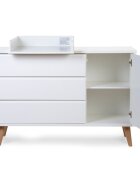 Childhome Comoda Retro Rio 133x50x90 cm cu masa de infasat Mdf Alb