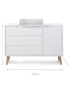 Childhome Comoda Retro Rio 133x50x90 cm cu masa de infasat Mdf Alb