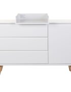 Childhome Comoda Retro Rio 133x50x90 cm cu masa de infasat Mdf Alb