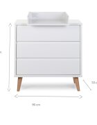 Childhome Comoda Retro Rio 90x50x90 cm cu masa de infasat Mdf Alb