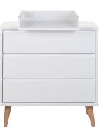 Childhome Comoda Retro Rio 90x50x90 cm cu masa de infasat Mdf Alb