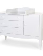 Childhome Comoda Romantic 136.8x73.3x103.4 cm cu masa de infasat Mdf Alb