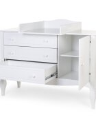 Childhome Comoda Romantic 136.8x73.3x103.4 cm cu masa de infasat Mdf Alb