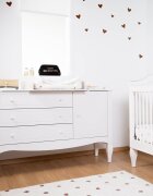 Childhome Comoda Romantic 136.8x73.3x103.4 cm cu masa de infasat Mdf Alb