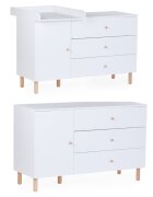 Childhome Comoda Wonder White 137x75x93 cm cu masa de infasat