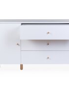 Childhome Comoda Wonder White 137x75x93 cm cu masa de infasat
