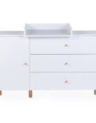 Childhome Comoda Wonder White 137x75x93 cm cu masa de infasat