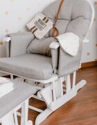 Childhome Fotoliu balansoar pentru alaptat cu suport pentru picioare Gri