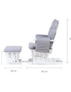 Childhome Fotoliu balansoar pentru alaptat cu suport pentru picioare Gri