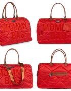 Childhome Geanta de infasat matlasata Mommy Bag rosu