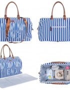 Childhome Geanta de infasat Mommy Bag albastru alb