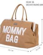 Childhome Geanta de infasat Mommy Bag aspect piele intoarsa bej