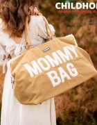 Childhome Geanta de infasat Mommy Bag aspect piele intoarsa bej