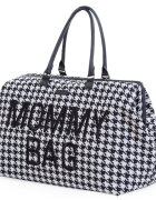 Childhome Geanta de infasat Mommy Bag Pied de Poule Negru