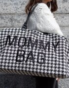 Childhome Geanta de infasat Mommy Bag Pied de Poule Negru