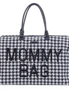 Childhome Geanta de infasat Mommy Bag Pied de Poule Negru
