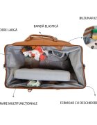Childhome Geanta de infasat Mommy Bag piele ecologica Maro
