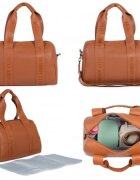 Childhome Geanta de infasat mommy club piele maro