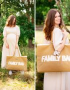 Childhome Geanta Family Bag aspect piele intoarsa bej