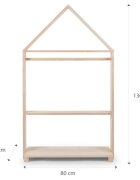 Childhome Mobilier decorativ casuta cu roti 80x135 cm lemn natural