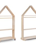 Childhome Mobilier decorativ casuta cu roti 80x135 cm lemn natural