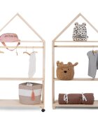 Childhome Mobilier decorativ casuta cu roti 80x135 cm lemn natural