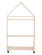 Childhome Mobilier decorativ casuta cu roti 80x135 cm lemn natural