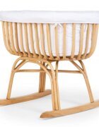 Childhome Patut balansoar din ratan cu saltea si husa jerse 90x70x71 cm