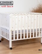 Childhome Protectie patut 35x340 cm JerseMuselina inimioare