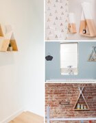 Childhome Raft de perete Tipi lemn naturalalb