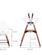 Childhome Scaun de masa reglabil in inaltime Evolu 2 natural inchisalb transparent