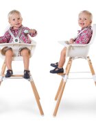 Childhome Scaun de masa reglabil in inaltime Evolu 2 natural inchisalb transparent