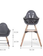 Childhome Scaun de masa reglabil in inaltime Evolu 2 NucNegru